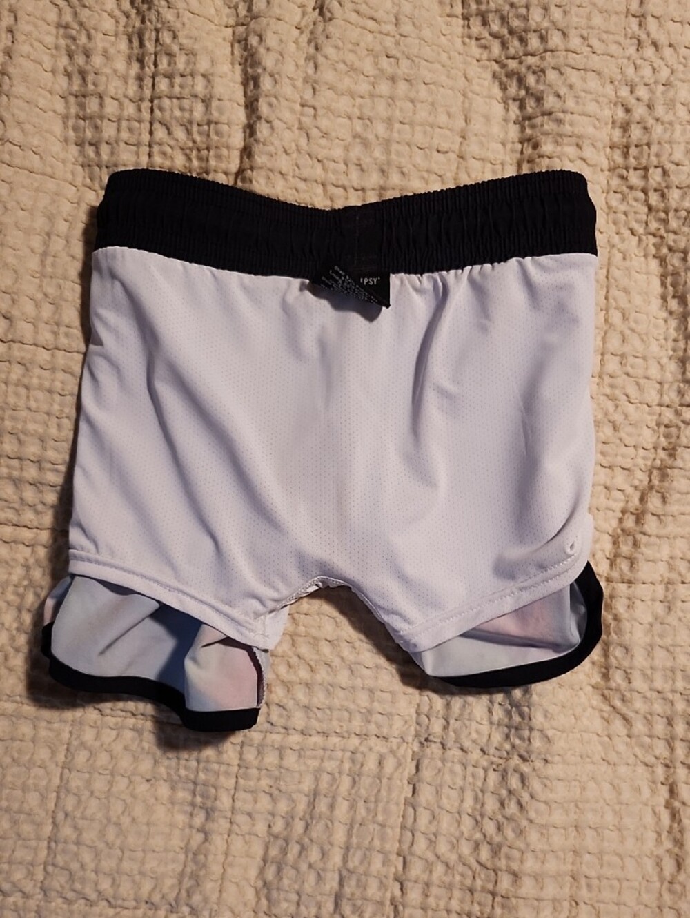 Little Bipsy Tie-Dye Multi-Color Athletic Shorts with Black Trim - Picture 4 of 4